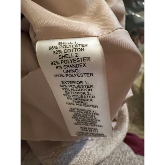 Tommy Hilfiger Suit Jacket Blazer Women's 16 Beige Elbow Patches Shoulder Pads - Picture 10 of 10